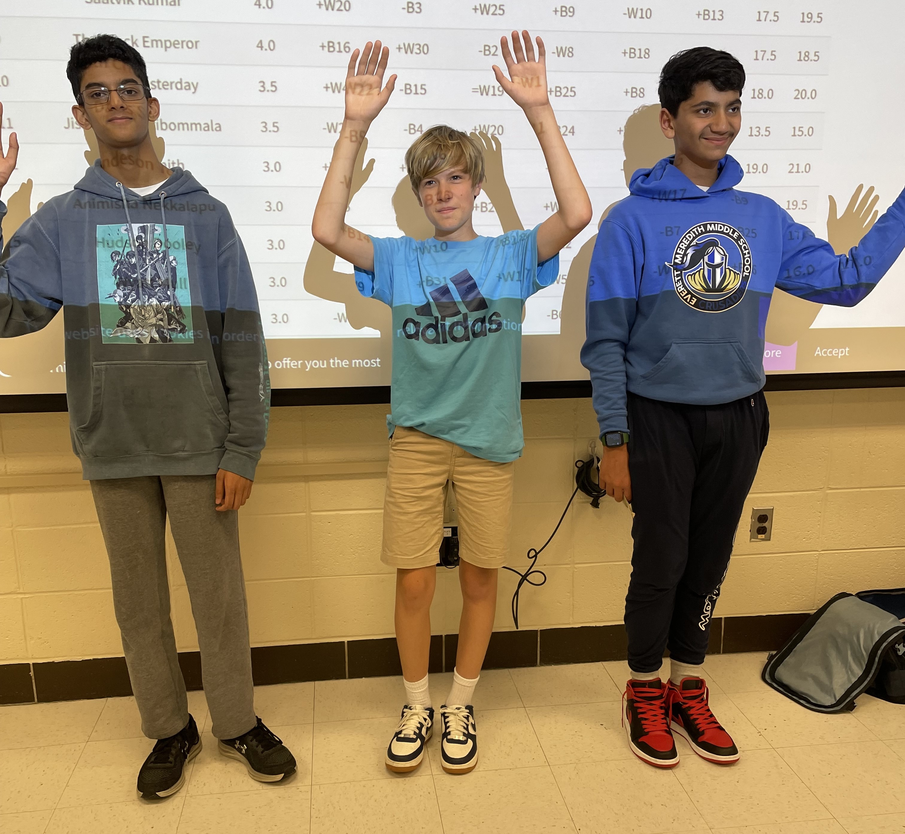 Caleb, Saatvik and Jishanth U1600 Champions - UD Tournament